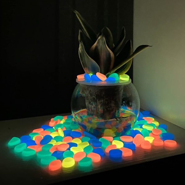 200 st, Lysande Stenar, Glow Stones Utomhus Dekoration, Glödande Stenar