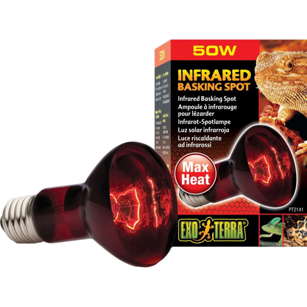Reptillampe 50W infrarød solbadsplet