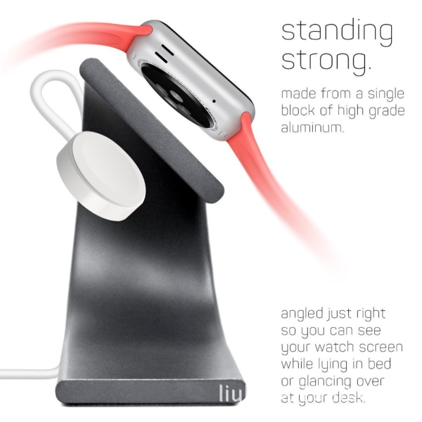 1 Pakk For Apple Watch Stativ Aluminium Legering U-Formet Skrivebord Wa