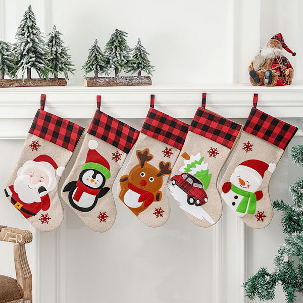 5-pack julstrumpor presentpåse juldekorationer DXGHC