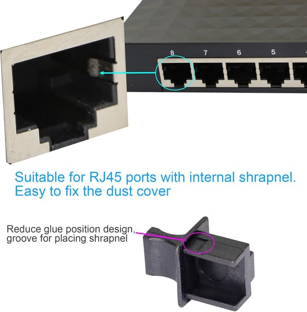 50-pack dammskydd för RJ45 Ethernet-hubb Bl DXGHC
