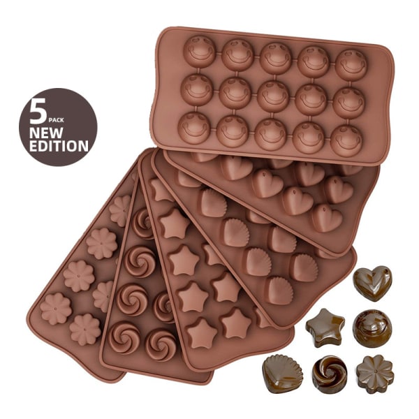 6-delt chokoladeform i silikone - bageværktøj, non-stick