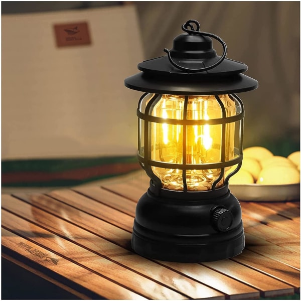 Led-leirilyhty, USB-ladattava leirilamppu, Vintage himmennettävä