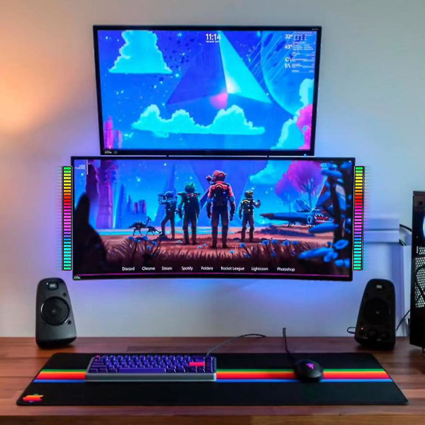 RGB 16 LED Atmosfærisk Lysstripe Musikk Synkronisering Opptak Rythme Ba
