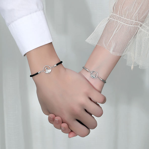 2 st Rocky Silver Lilla Prinsen och Räven Par Handrep Armband
