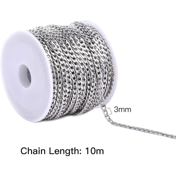 Länkkedja i rostfritt stål Gör-det-själv smyckekedja Twisted Cable Link D