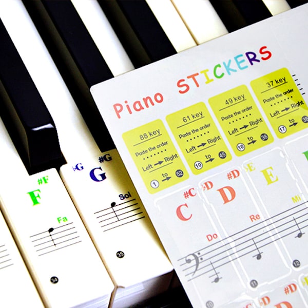 3 kpl värillisiä pianon tarroja Elektroninen piano käsin rullattava Piano