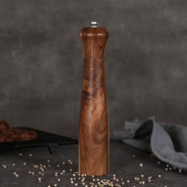 1 Stykke 10 Tommers Pepperkvern, Solid Tre Pepperkvern Manuell