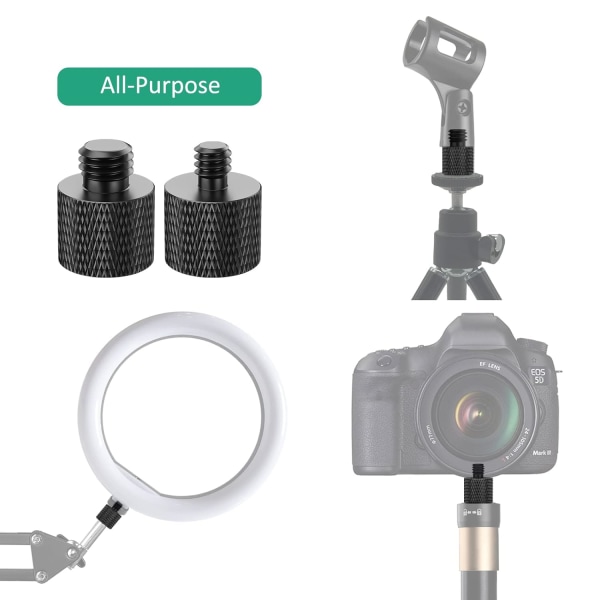 8 stycken adapter skruvar, 1/4 hane till 3/8 hona och 3/8 hane till 1/4 hona
