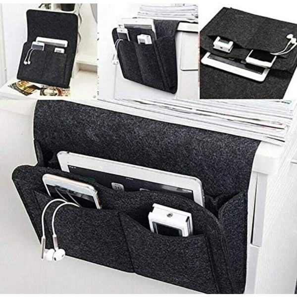 Sengside Felt Opbevaringspose Med Lommer Seng Sofa Skrivebord Hængende Organiser
