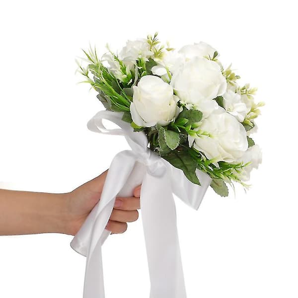 Bride Bridesmaid håller blommor i handen, simulerar rosor, Exp DXGHC