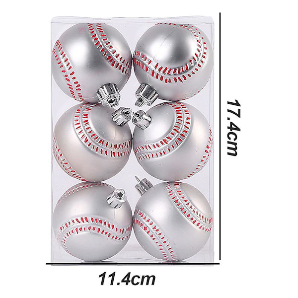 6cm Julebaseball Julepyntkule Juletre o