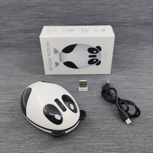 Cute Animal Panda trådløs mus, Mini USB 2.4G oppladbar komp
