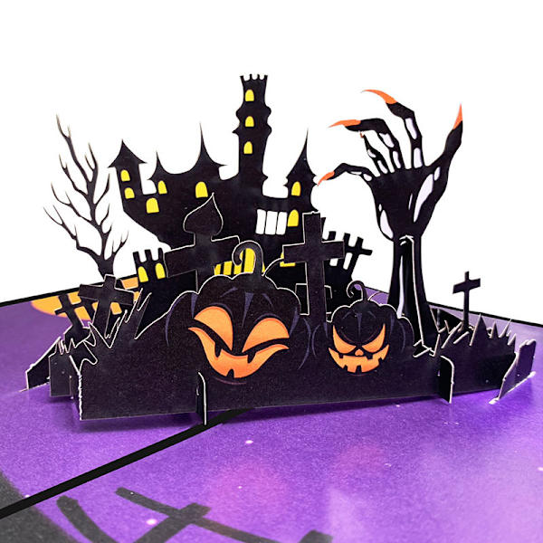 5 stk 3D Halloween Hilsenskort Farveprint Græskar Spøgelsesagtig