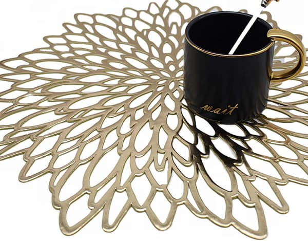 Gull Placemat, Uthult Rund Placemat, Runde Placemats Plast