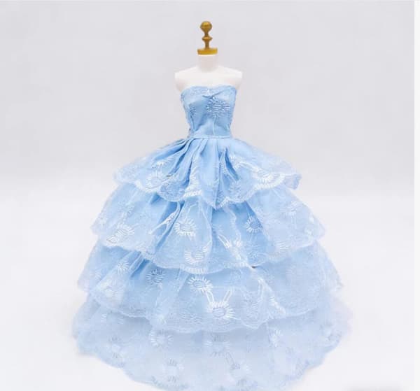 7 Dukkekjoler, Brudekjoler, Prinsesse Barbie Halv-b