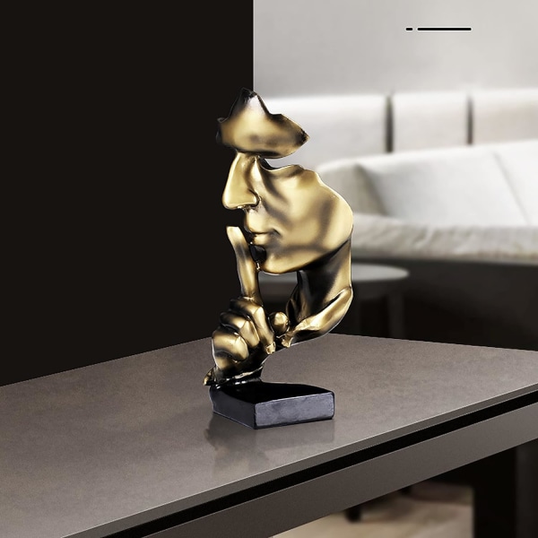 Tystnad är gyllene skulptur Modernt minimalistiskt abstrakt hantverk, Li
