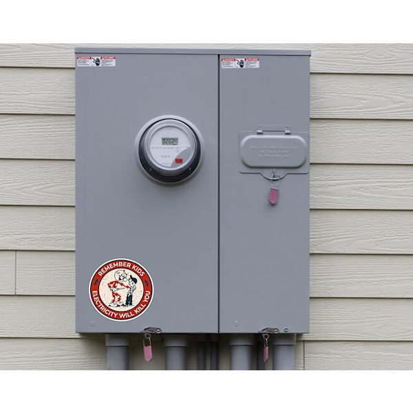 Husk Børn Elektricitet Dræber Dig Sticker Reddy Kilowatt Advarsel Forsigtig Sjove Stickers 3 Pak Dekal til Elektricitet