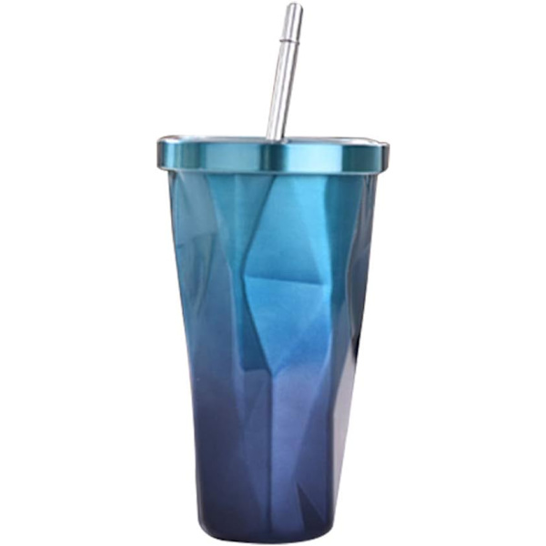 Klassisk Tumlare (Blå) - 500ML, 304 Rostfritt Stål Mugg Dubbelvägg