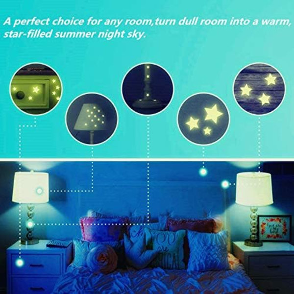 (452 stk, Grøn) Glow in The Dark Stars Wall Stickers, Glowing Stars for Ceiling and Wall Decals, 3D Glowing Stars,Exclud