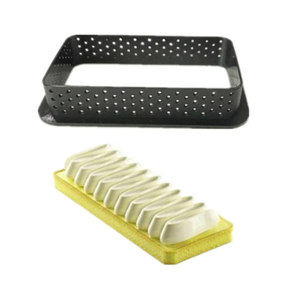 Plast Mousse-ringer Runde og Kvadratiske Tart-ringer Bakeverktøy Kake