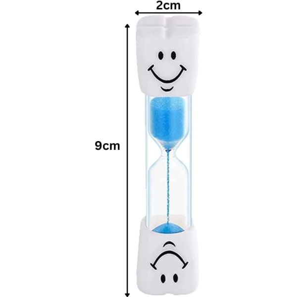 3min Smiley Kids blå tandborste Sand Timer - 120 sekunders timglas