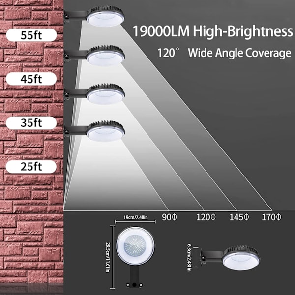 150W Ulkovalaistus LED-Navettavalaisin, Hämärästä Aamunkoittoon Valosensori LED-Autotalli