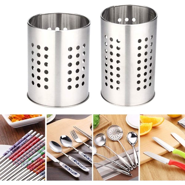 Køkkenredskabs Holder, 2 Pak, Rustfri Stål Køkken