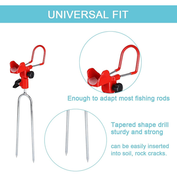 2-pak Universal Fiskegrebs Holder til Bankfiskeri Strandfiskeri