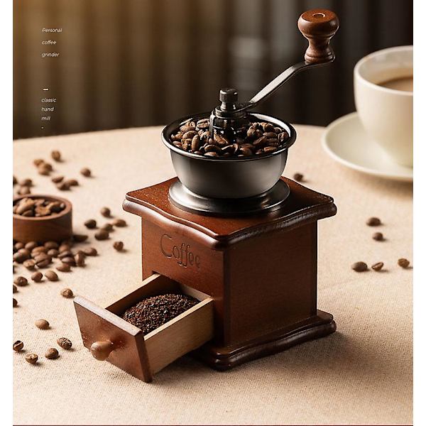 En kaffekvarn, kaffebönkvarn, handdriven kaffekvarn