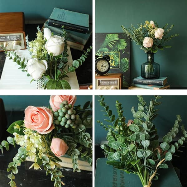Kunstige blomster, silke roser kunstige roseblomster rosa strøm