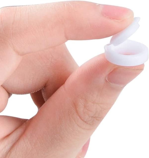 100-pack Bruna Plastskruvlock med Gummiflip-Hängslen för