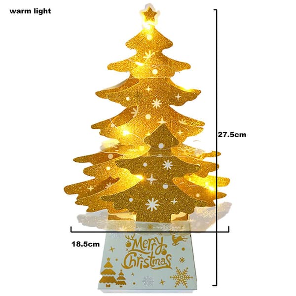 Gyllene Julgranskulor Mini Desktop Julgranskort Ornament Shi