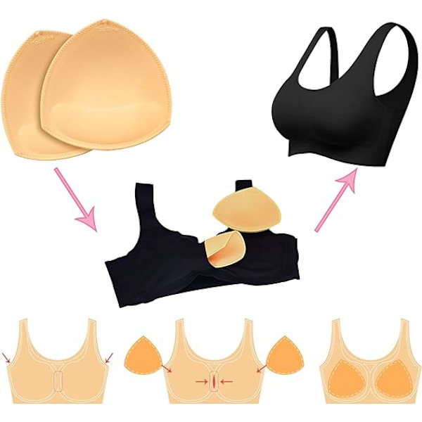 3 Par Bra Pads, Bra Inserts, til Sports Badetøj og Bikinis DXGHC