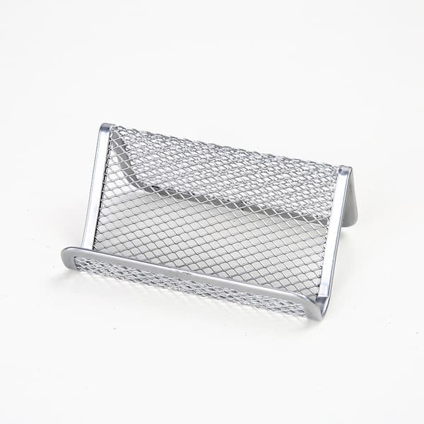 Visitkort Holder Metal Mesh (Sølvfarvet)