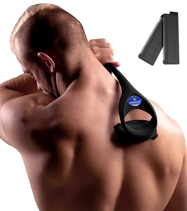 2.0 PLUS - Ryggbarberer for menn (DIY), Ergonomisk håndtak, Barbering våt