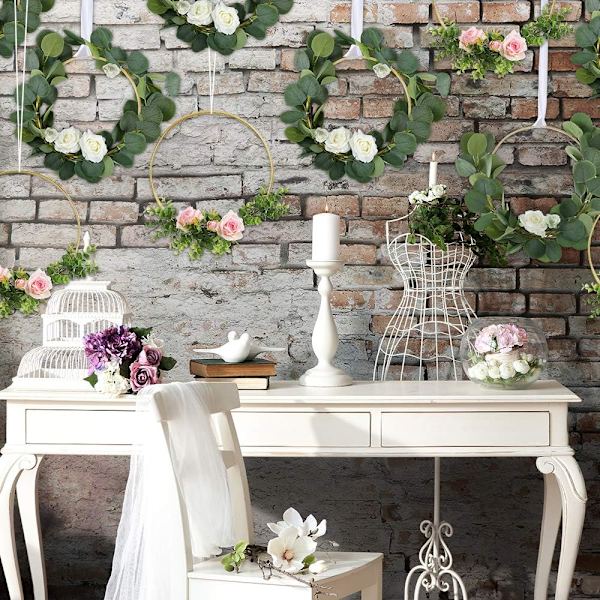 10 stycken 30 cm metallringar för blomsterdekoration i macramé