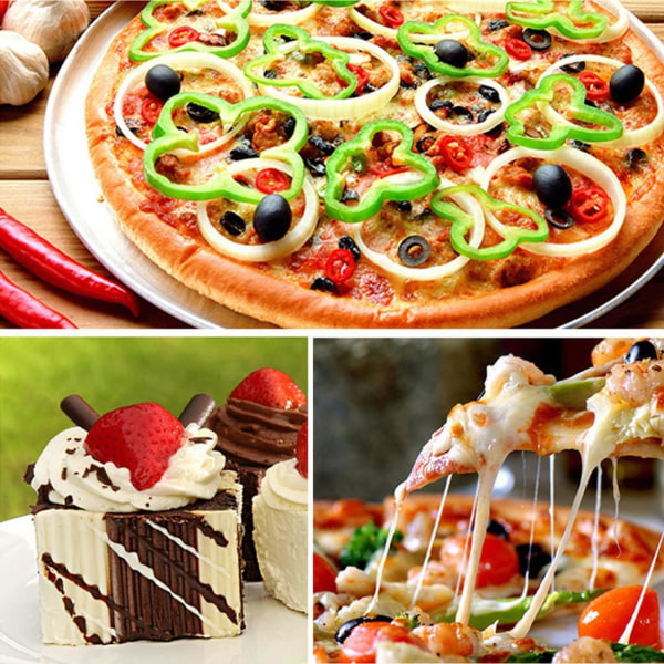 Pizzakutter i rostfritt stål, 2 i 1 pizzakutter, multifunktionell