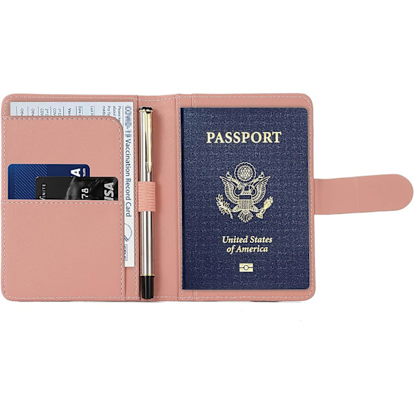 Premium Läder Passportfodral, Vattentätt RFID-Blockering