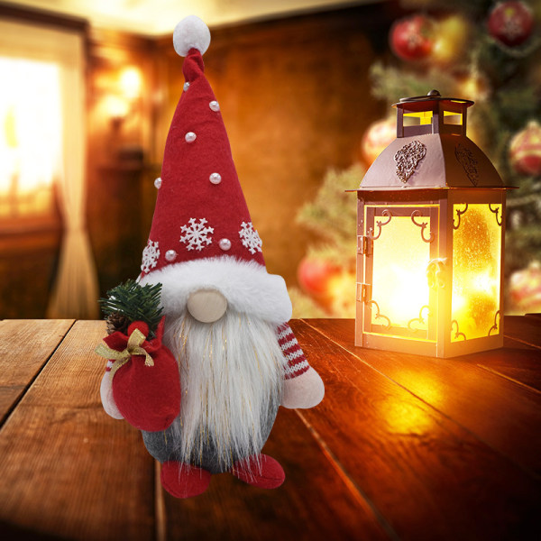 Jultomtar Dekorationer, Handgjorda Svenska Tomtar Plysch Ornament