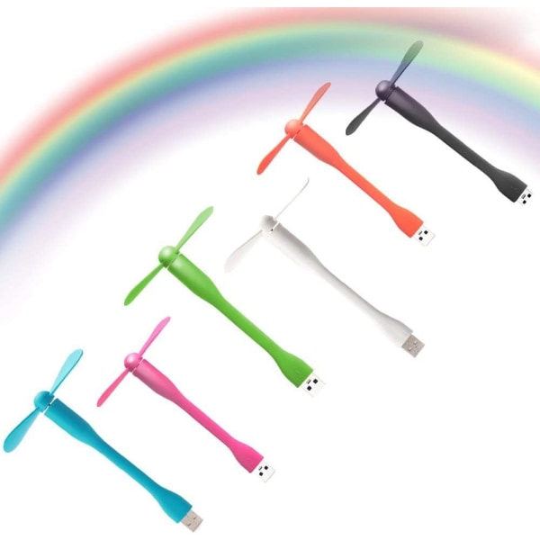 6 kpl Mini USB-tuuletin, hiljainen ja joustava, Mini-jäähdytystuuletin, hiljainen