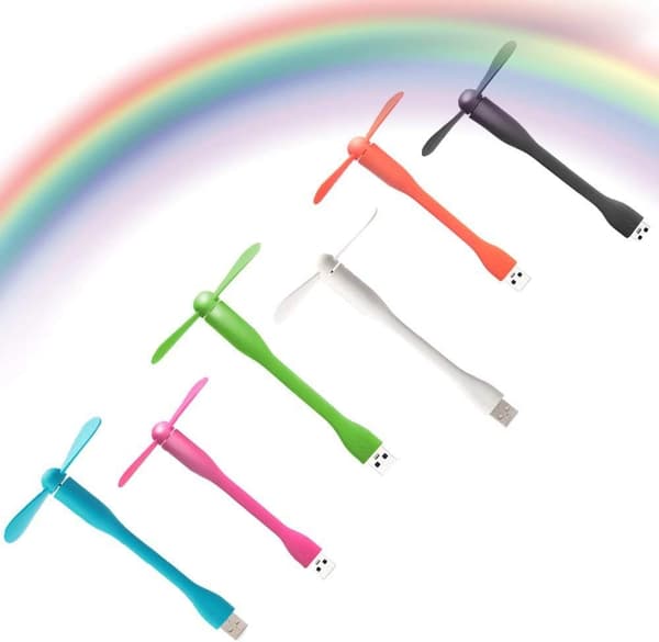 6-pak Mini USB-blæser, Stille og Fleksibel, Mini Køleblæser, Stille