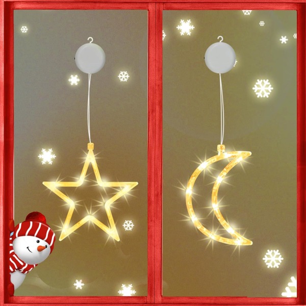 LED Star Christmas Lights Batteridrivna Stars and Moon Decorat