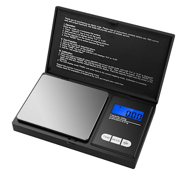 LCD Digital Lommevekt for Diamant Smykker Gull Gram Vektskala