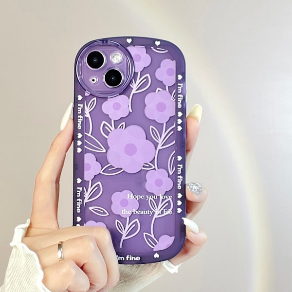 2 stycken premiumfärg för iPhone 13 Pro Max Söt Graffiti Love F