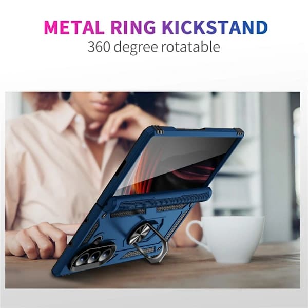 SKALO Samsung Z Fold7 Armor Metallringdeksel - Blå Blå