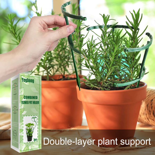 3-pack Växtstöd, Halvcirkelformade Växtstödringar, Gar