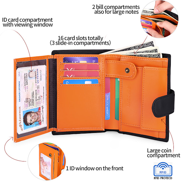 Korthållare för kvinnor, RFID-skydd, borstad läder, europeisk stil