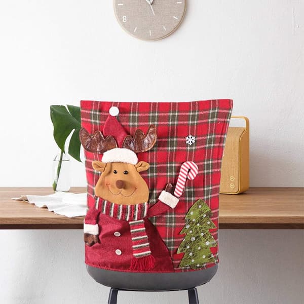 3 st julstolsöverdrag, julstolsöverdrag tvättbara tomte
