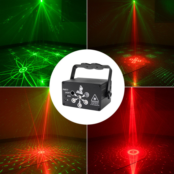 6-hullers mini ktv laserlampe usb julestjernehimmel projektor